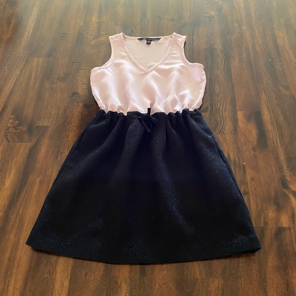 Armani Exchange Classic Pink and Black Sleeveless A-Line Dress